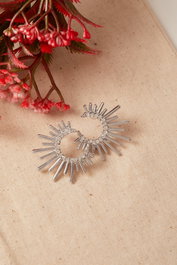 Heliophilia Silver Pendientes de Metal Plateados